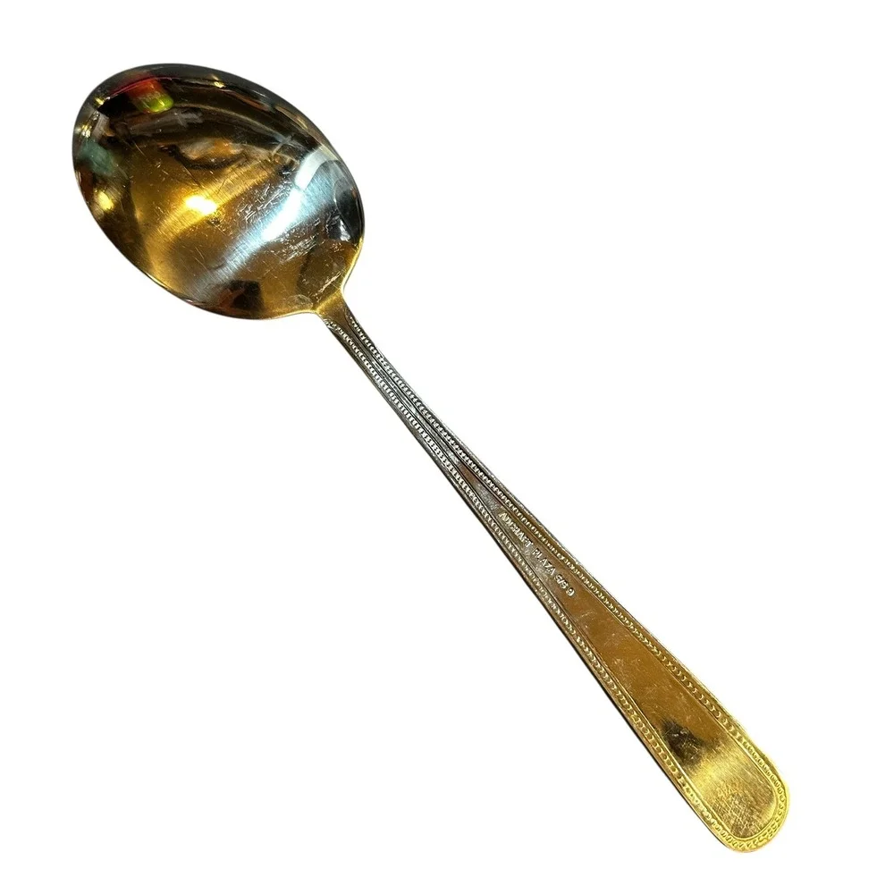 Adcraft Plaza Stainless Steel Serving Spoon Beaded‎ Edge S/S 9 Inch Utensil